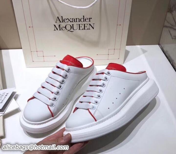 Best Price Alexander McQueen Oversized Open-back Sneakers A716012 White/Red