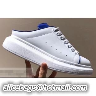 Perfect Alexander McQueen Oversized Open-back Sneakers A716012 White/Blue