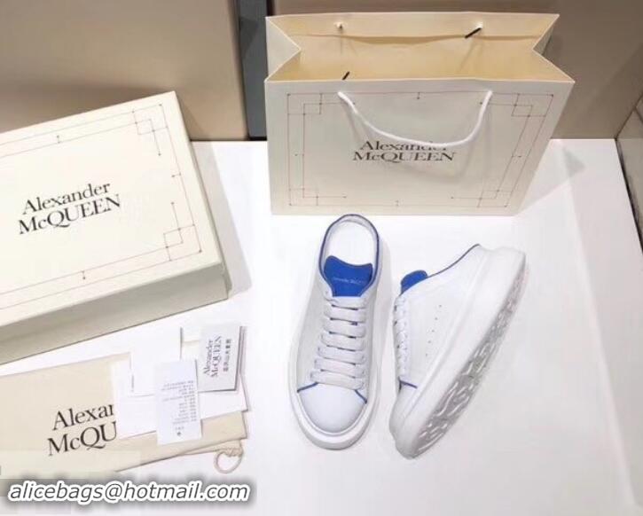 Perfect Alexander McQueen Oversized Open-back Sneakers A716012 White/Blue