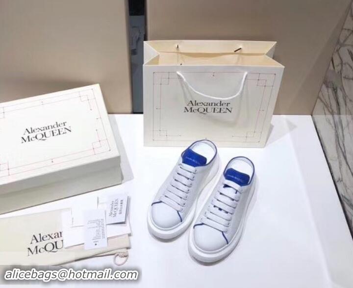 Perfect Alexander McQueen Oversized Open-back Sneakers A716012 White/Blue