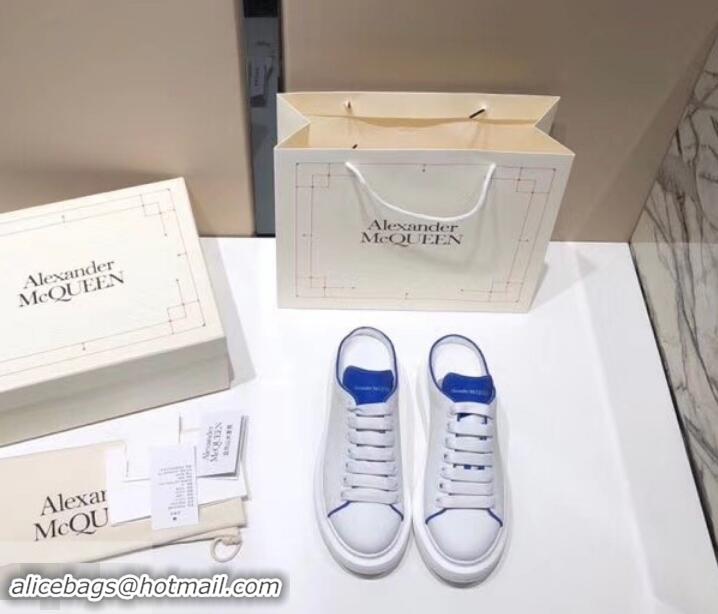 Perfect Alexander McQueen Oversized Open-back Sneakers A716012 White/Blue