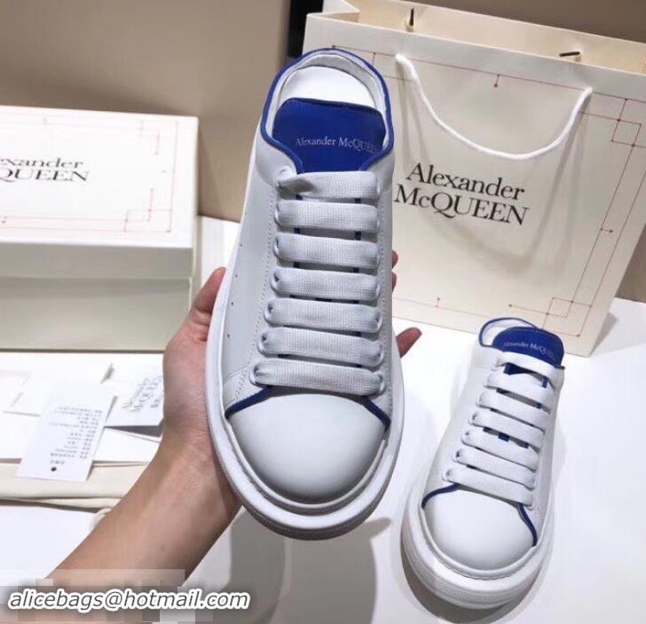 Perfect Alexander McQueen Oversized Open-back Sneakers A716012 White/Blue