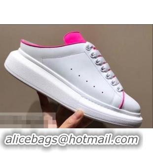 Crafted Alexander McQueen Oversized Open-back Sneakers A716012 White/Rouge 2019