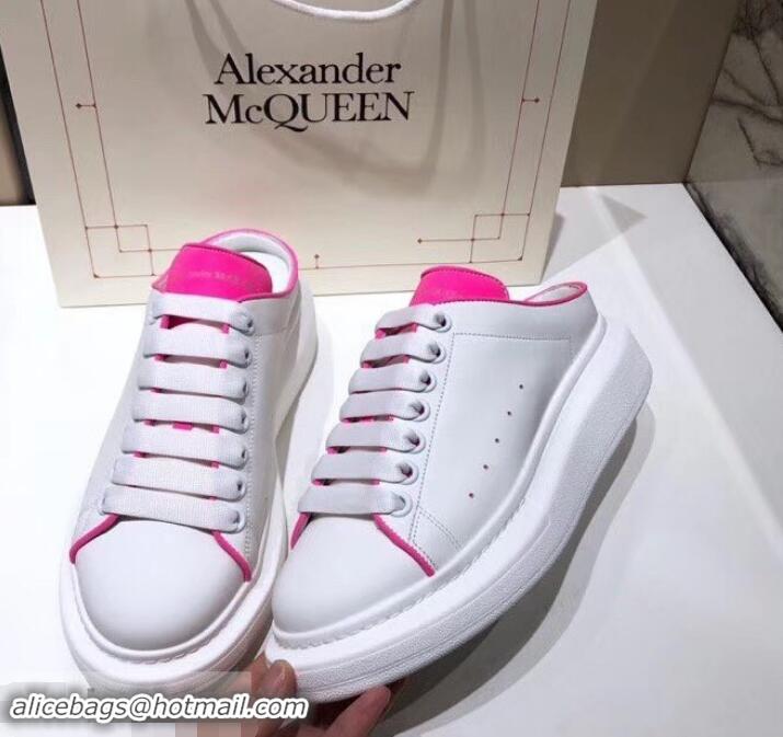 Crafted Alexander McQueen Oversized Open-back Sneakers A716012 White/Rouge 2019