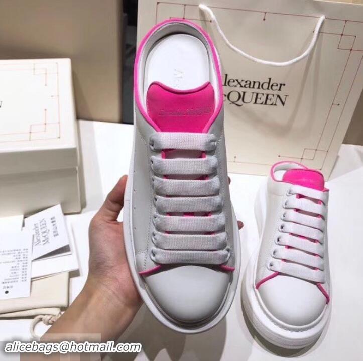 Crafted Alexander McQueen Oversized Open-back Sneakers A716012 White/Rouge 2019