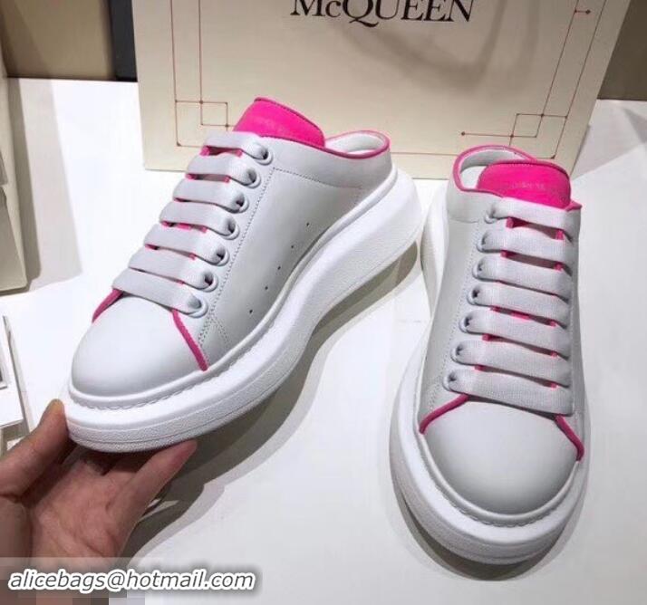 Crafted Alexander McQueen Oversized Open-back Sneakers A716012 White/Rouge 2019