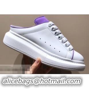 Good Taste Alexander McQueen Oversized Open-back Sneakers A716012 White/Lilac 2019