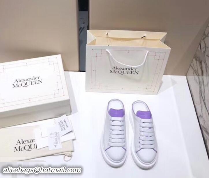 Good Taste Alexander McQueen Oversized Open-back Sneakers A716012 White/Lilac 2019