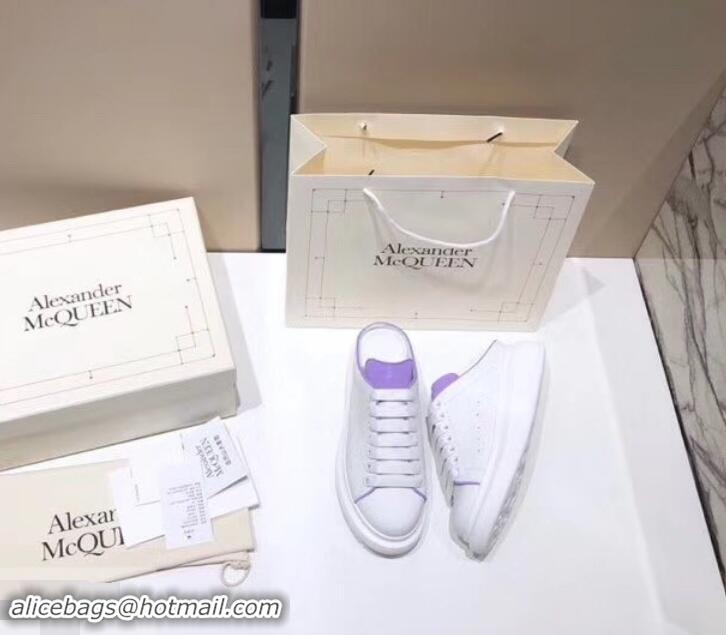 Good Taste Alexander McQueen Oversized Open-back Sneakers A716012 White/Lilac 2019