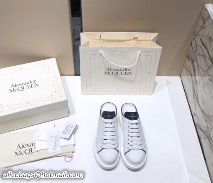 Custom Alexander McQueen Oversized Open-back Sneakers A716012 White/Black 2019