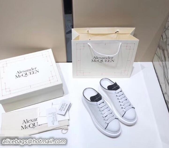 Custom Alexander McQueen Oversized Open-back Sneakers A716012 White/Black 2019