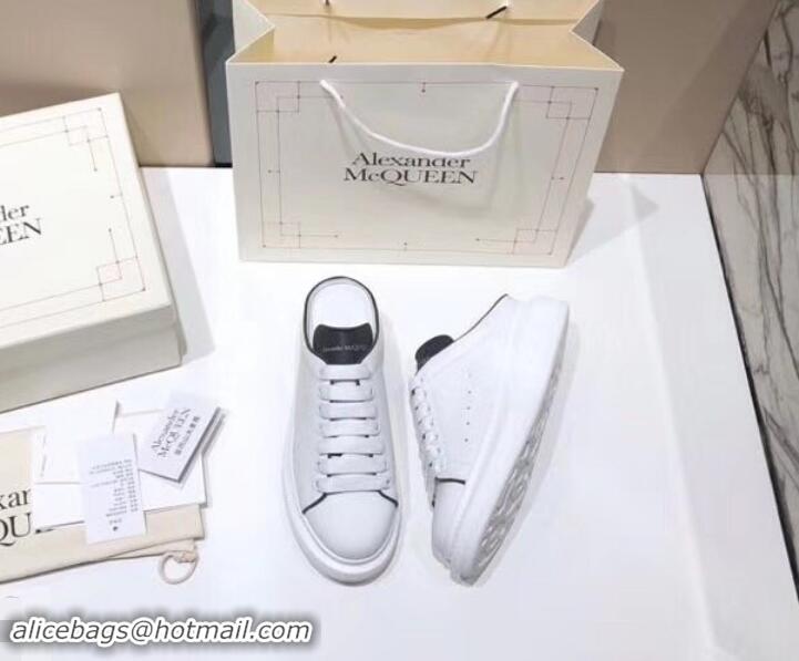 Custom Alexander McQueen Oversized Open-back Sneakers A716012 White/Black 2019