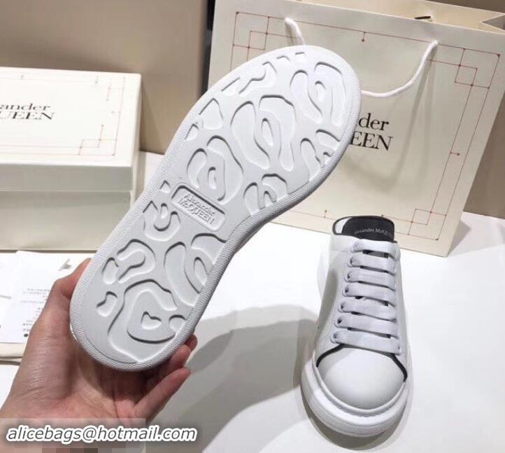 Custom Alexander McQueen Oversized Open-back Sneakers A716012 White/Black 2019