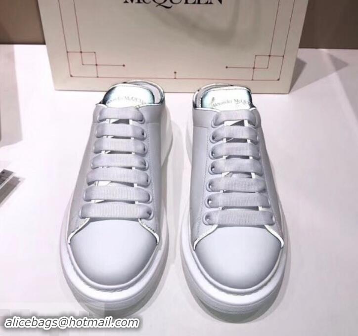 Custom Alexander McQueen Oversized Open-back Sneakers A716012 White/Black 2019