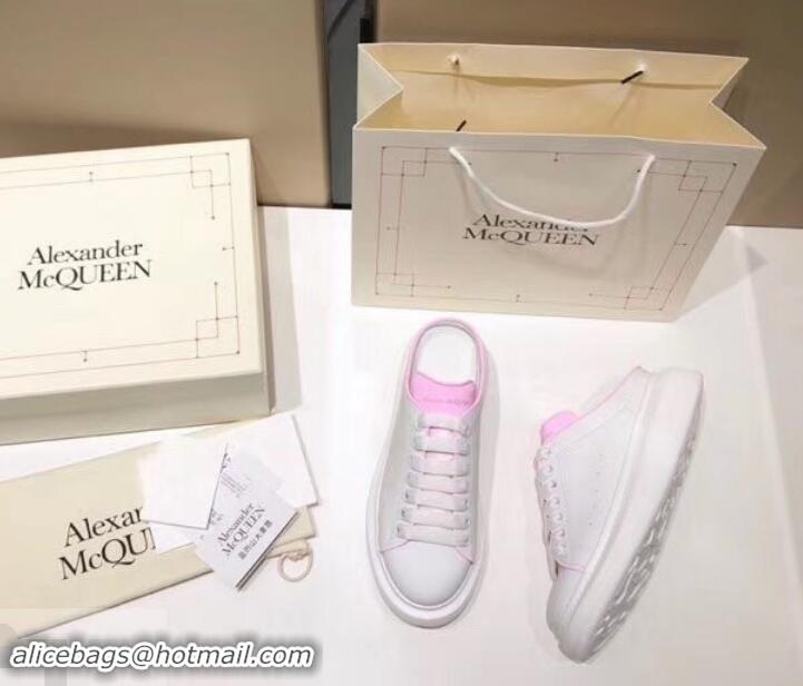 Trendy Design Alexander McQueen Oversized Open-back Sneakers A716012 White/Pink 2019