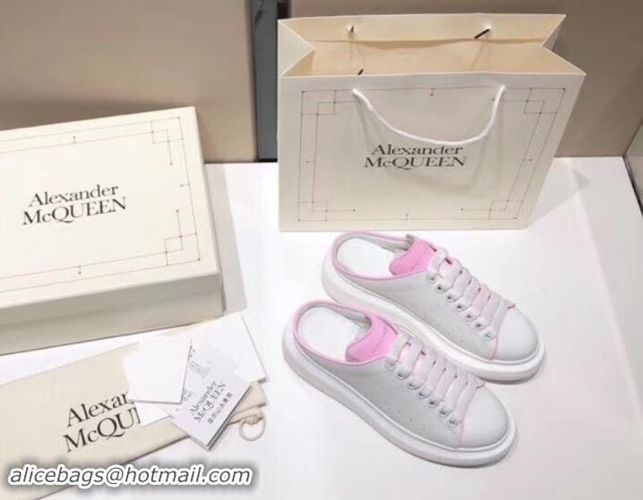 Trendy Design Alexander McQueen Oversized Open-back Sneakers A716012 White/Pink 2019