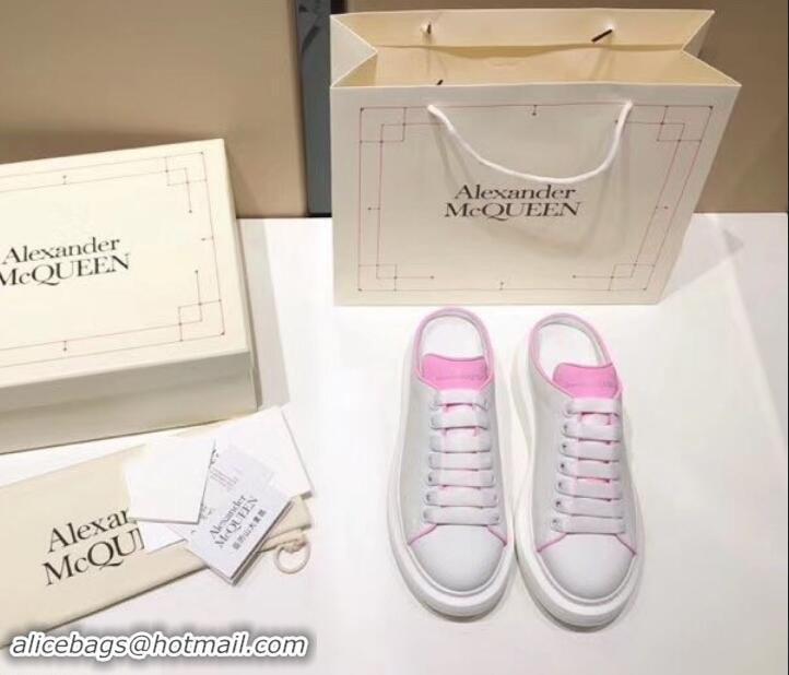 Trendy Design Alexander McQueen Oversized Open-back Sneakers A716012 White/Pink 2019