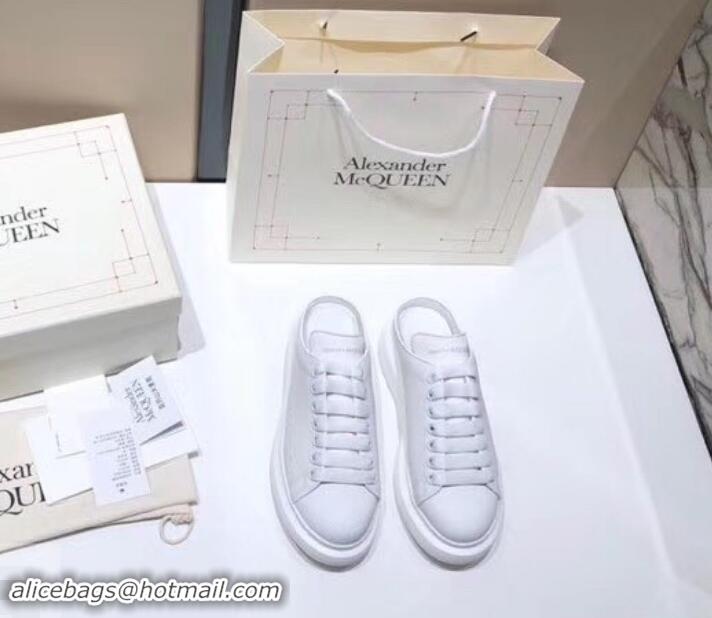 Perfect Alexander McQueen Oversized Open-back Sneakers A716012 White 2019