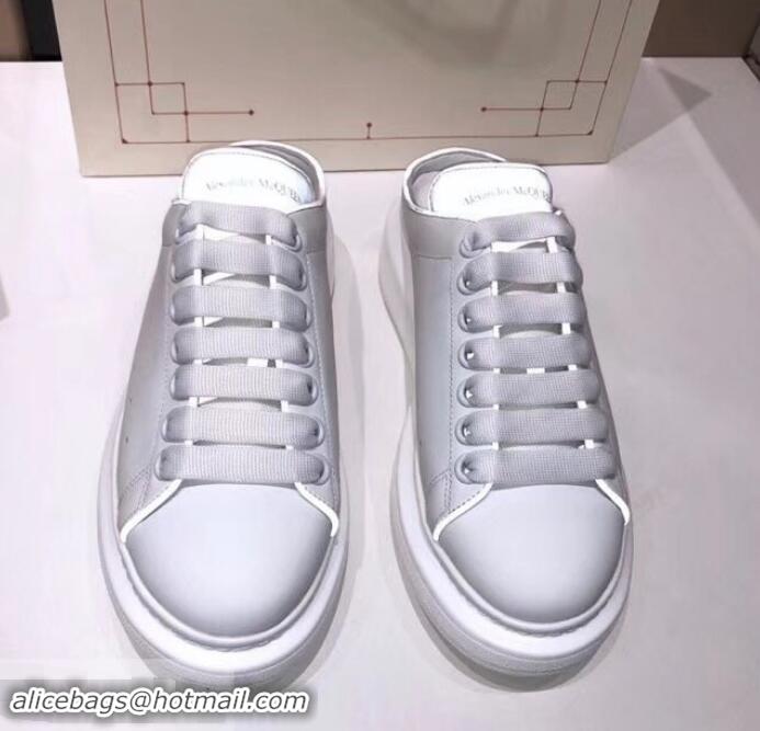 Perfect Alexander McQueen Oversized Open-back Sneakers A716012 White 2019