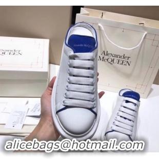 Charming Alexander McQueen Oversized Open-back Sneakers A716012 White/Turquoise 2019