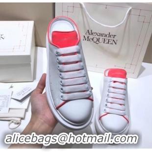 Good Looking Alexander McQueen Oversized Open-back Sneakers A716012 White/Peach 2019