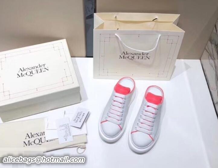 Good Looking Alexander McQueen Oversized Open-back Sneakers A716012 White/Peach 2019