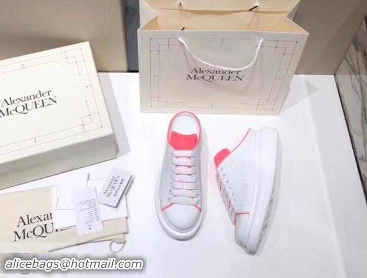 Good Looking Alexander McQueen Oversized Open-back Sneakers A716012 White/Peach 2019