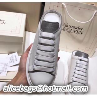 Elegant Alexander McQueen Oversized Open-back Sneakers A716012 White/Gray 2019