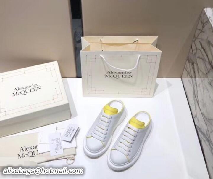 Purchase Alexander McQueen Oversized Open-back Sneakers A716012 White/Yellow 2019