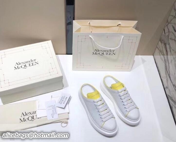 Purchase Alexander McQueen Oversized Open-back Sneakers A716012 White/Yellow 2019