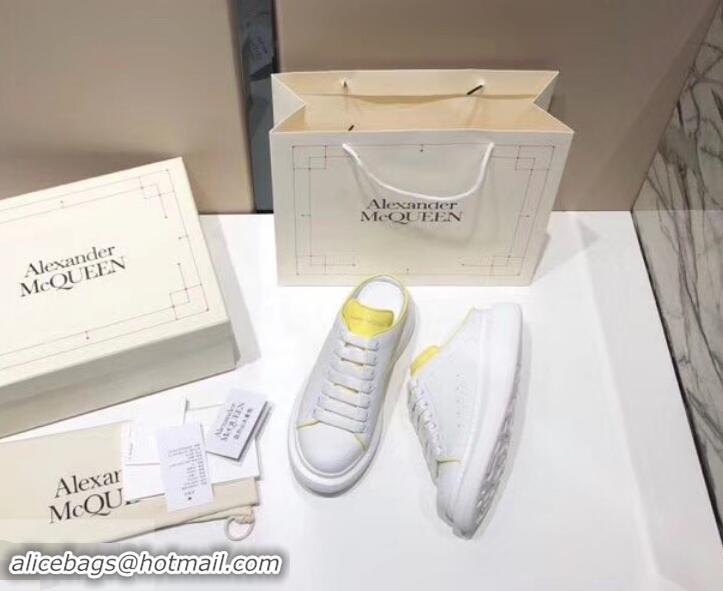 Purchase Alexander McQueen Oversized Open-back Sneakers A716012 White/Yellow 2019