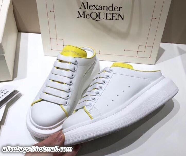 Purchase Alexander McQueen Oversized Open-back Sneakers A716012 White/Yellow 2019