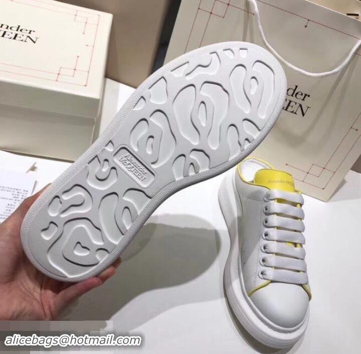 Purchase Alexander McQueen Oversized Open-back Sneakers A716012 White/Yellow 2019