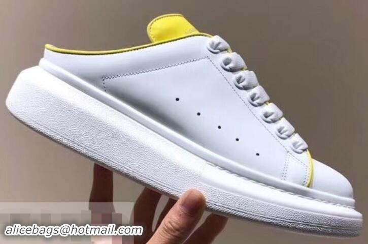 Purchase Alexander McQueen Oversized Open-back Sneakers A716012 White/Yellow 2019