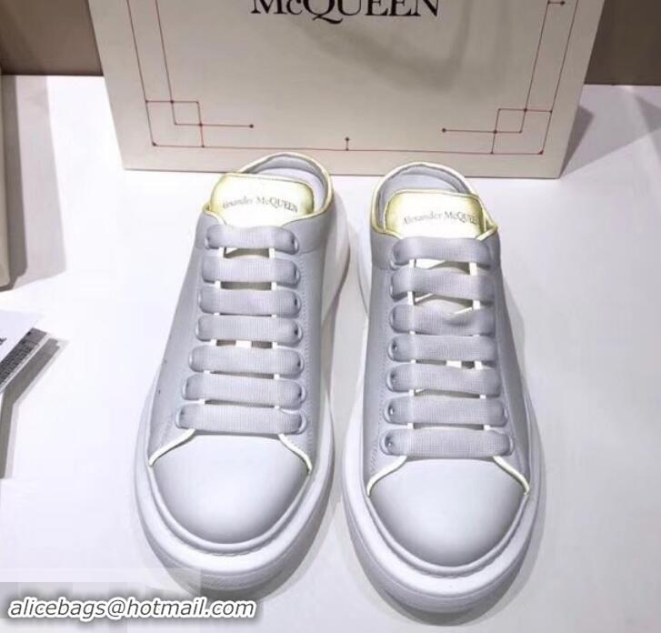 Purchase Alexander McQueen Oversized Open-back Sneakers A716012 White/Yellow 2019