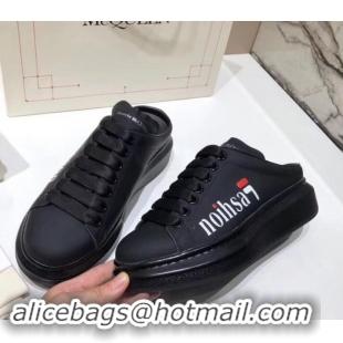 Well Crafted Alexander McQueen Oversized Open-back Sneakers A716012 Fashion Print Black 2019