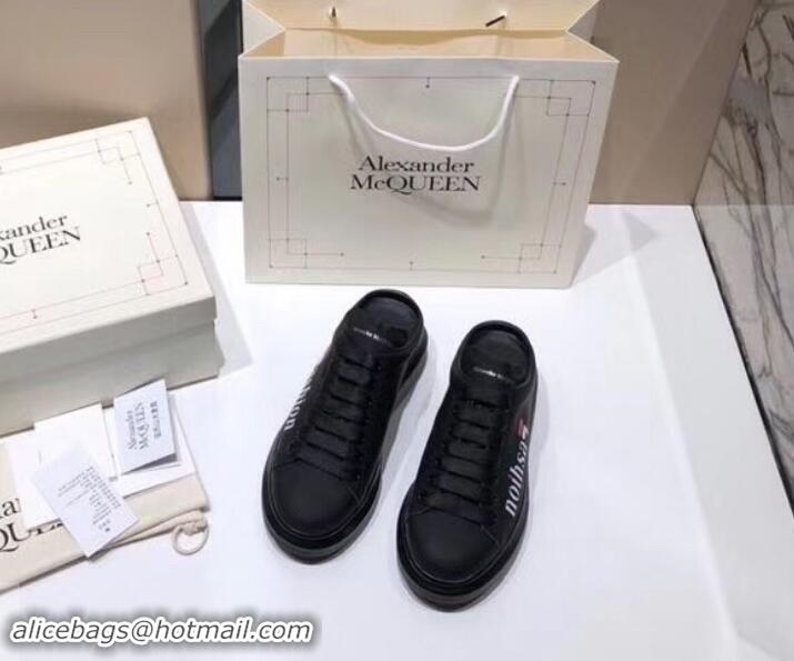 Well Crafted Alexander McQueen Oversized Open-back Sneakers A716012 Fashion Print Black 2019