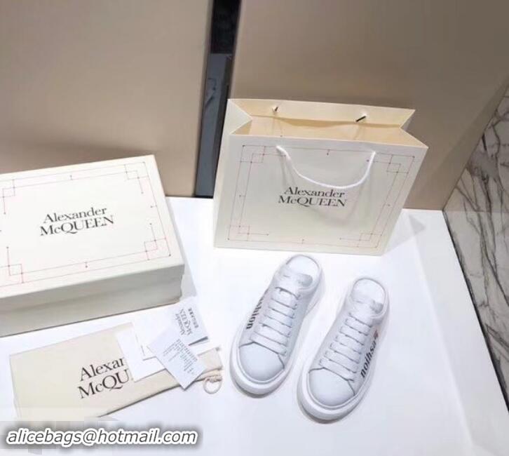 Good Quality Alexander McQueen Oversized Open-back Sneakers A716012 Fashion Print White 2019