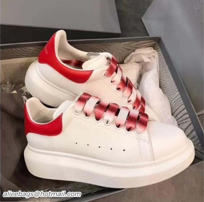 Promotional Alexander McQueen Oversized Sneakers A716013 White/Red Laces 2019