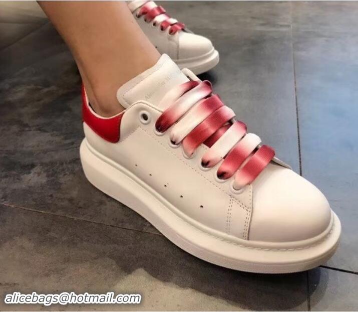 Promotional Alexander McQueen Oversized Sneakers A716013 White/Red Laces 2019