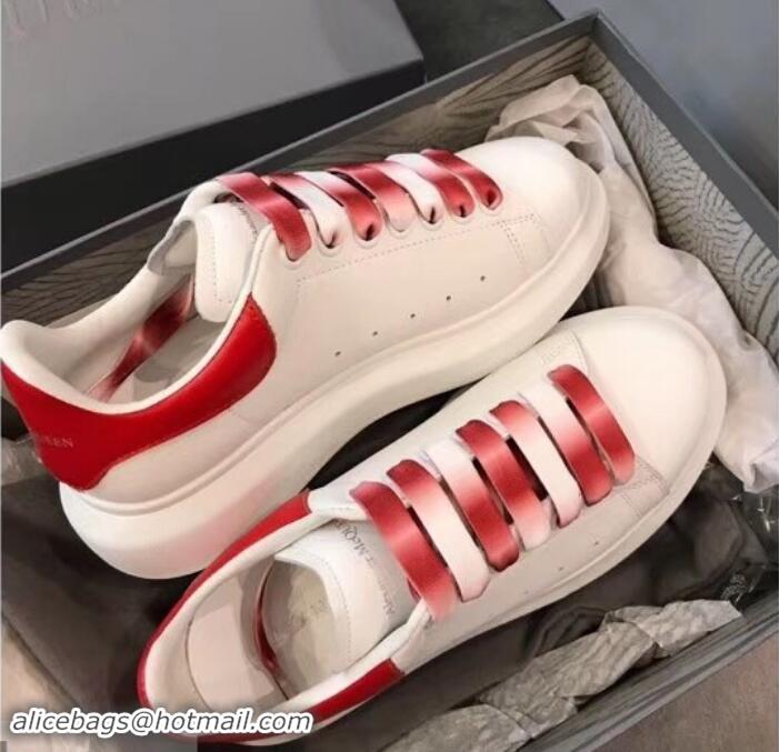 Promotional Alexander McQueen Oversized Sneakers A716013 White/Red Laces 2019