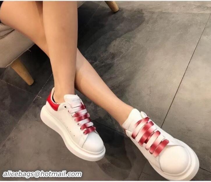 Promotional Alexander McQueen Oversized Sneakers A716013 White/Red Laces 2019