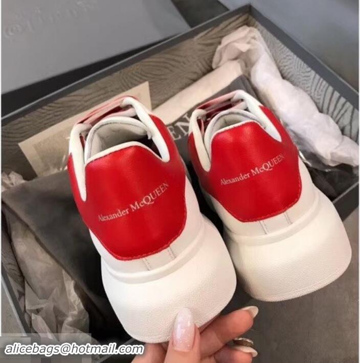 Promotional Alexander McQueen Oversized Sneakers A716013 White/Red Laces 2019