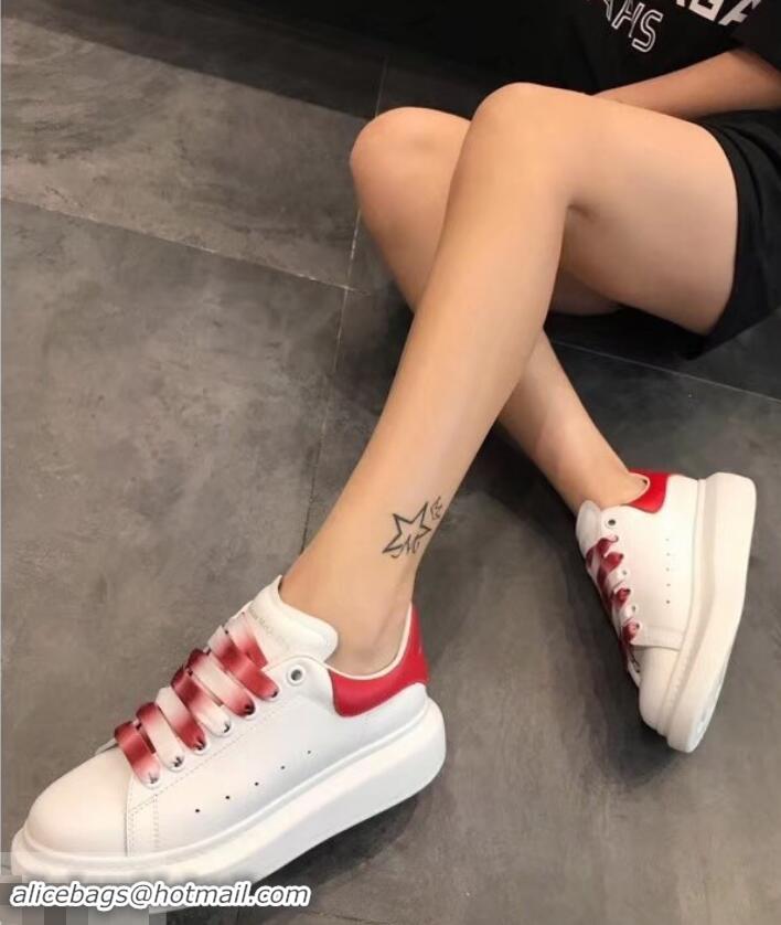 Promotional Alexander McQueen Oversized Sneakers A716013 White/Red Laces 2019