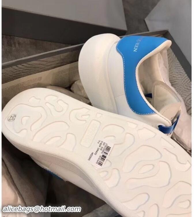 Discount Alexander McQueen Oversized Sneakers A716013 White/Blue Laces 2019