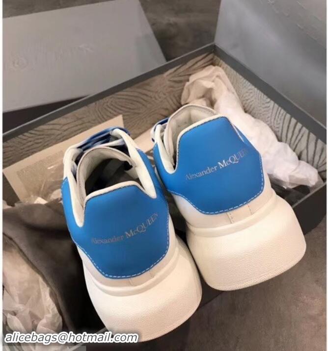 Discount Alexander McQueen Oversized Sneakers A716013 White/Blue Laces 2019