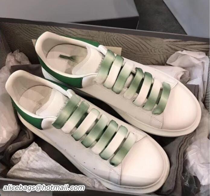 Best Quality Alexander McQueen Oversized Sneakers A716013 White/Green Laces 2019