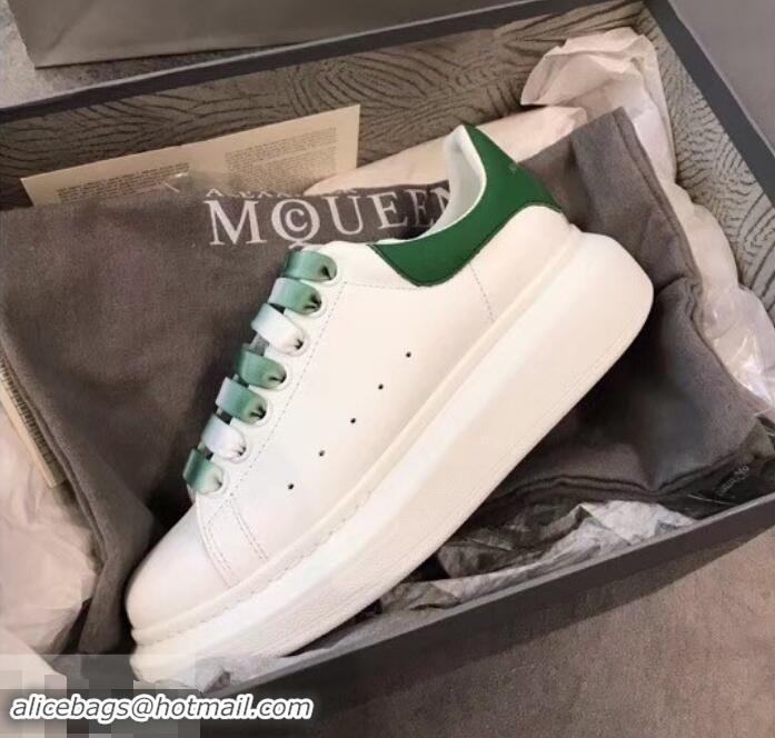 Best Quality Alexander McQueen Oversized Sneakers A716013 White/Green Laces 2019