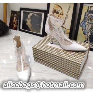 Best Price jimmy choo 8cm heel Mesh Ankle Boots white in patent leather A716023