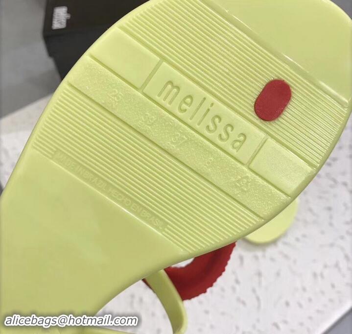Best Product Melissa Loja Big Heart Chrome Flip Flops 716030 Yellow/Red 2019